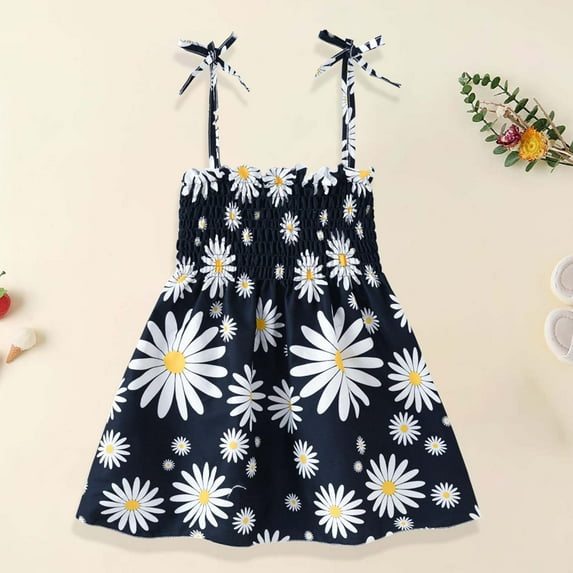 LoyisViDion Baby Girls Dress Summer Toddler Baby Girls Sleeveless Sling Dress Graphic Print Children'S Clothing White 2-3 Years Watermelon Red 12(XXL)