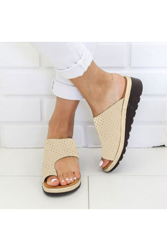 UTTOASFAY Sandals for Women Women Dressy Comfy Platform Casual Shoes Summer Beach Travel Slipper Flip Flops Khaki 12