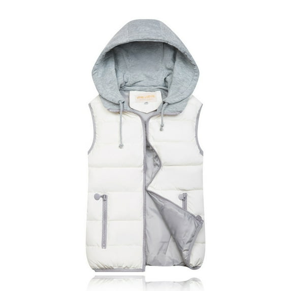 LoyisViDion Coat 10 Colors Women Autumn Winter Warm Coat Vest Wadded Jacket White 12(L)
