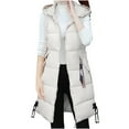 thumbnail image 1 of LoyisViDion Coat Women Casual Slim Zippers Sleeveless Zipper Solid Warm Coat Tops Vest White 8(L), 1 of 4