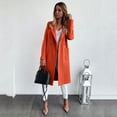 thumbnail image 1 of LoyisViDion Coat Women'S Pocket Solid Button Lapel Cardigan Long Sleeve Coat Orange S, 1 of 7