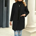 thumbnail image 1 of LoyisViDion Coat Women'S Solid Color Lapel Woolen Cloth Leisure Time Long Coat Black 8(S), 1 of 7