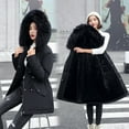 thumbnail image 1 of LoyisViDion Coat Women'S Winter Thickening and Velvet Keeping Warm Casual Coat with Hat Black L, 1 of 9