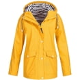 thumbnail image 1 of LoyisViDion Coat Women Solid Rain Jacket Outdoor Plus Size Waterproof Hooded Raincoat Windproof Yellow 12(L), 1 of 4