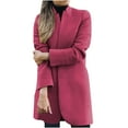 thumbnail image 1 of LoyisViDion Coat Women Wool Coat Trench Jacket Ladies Warm Long Overcoat Outwear W Hot Pink 6(M), 1 of 6