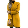 thumbnail image 1 of LoyisViDion Coat Women Wool Coat Trench Jacket Ladies Warm Long Overcoat Outwear W Yellow 18(XXXXXL), 1 of 4