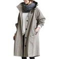thumbnail image 1 of LoyisViDion Coat Womens Winter Loose Hooded Wild Elegant Windbreaker Comfortable Coat Outwear Gray 6(M), 1 of 5