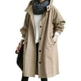 thumbnail image 1 of LoyisViDion Coat Womens Winter Loose Hooded Wild Elegant Windbreaker Comfortable Coat Outwear Khaki 4(S), 1 of 5