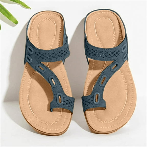 Wioihee Flat Massage Flip Flops Women'S Sandals and Slippers Set Toe Women'S Sandals Blue 37(37)
