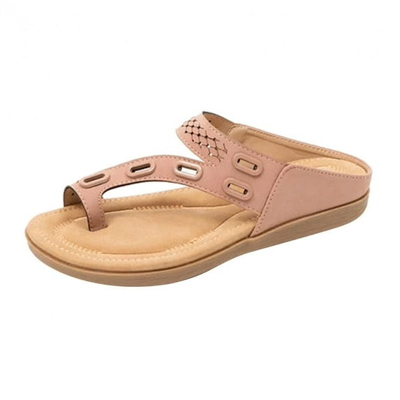 UTTOASFAY Flat Massage Flip Flops Women'S Sandals and Slippers Set Toe Women'S Sandals Pink 37(37)