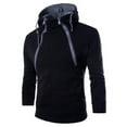 thumbnail image 1 of LoyisViDion Men'S Autumn Color Matching Splicing Jacket Sweater Casual Jacket Black 12(XXL), 1 of 4