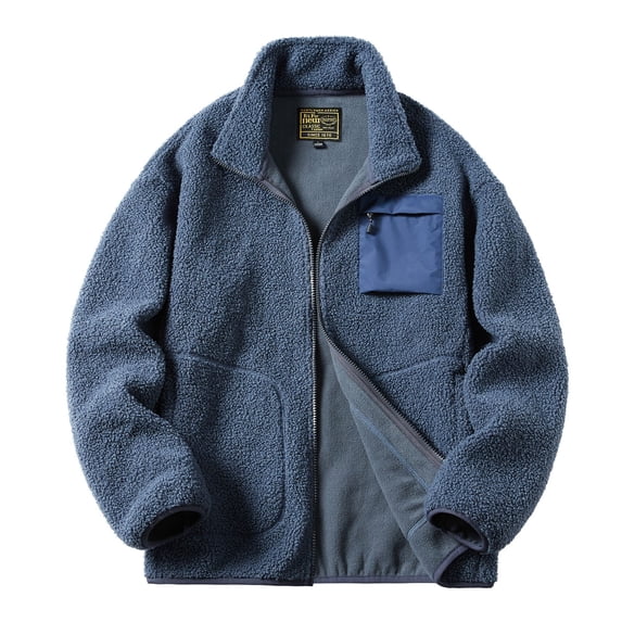 LoyisViDion Men'S Autumn and Winter Loose Casual Corduroy Retro Jacket Navy 16(XXXXL)