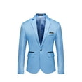 thumbnail image 1 of UTTOASFAY Suit Coat for Men Men'sFashion England Solid Color High Quality Casual Single Breasted Suit Rollbacks Sky Blue XXL, 1 of 3