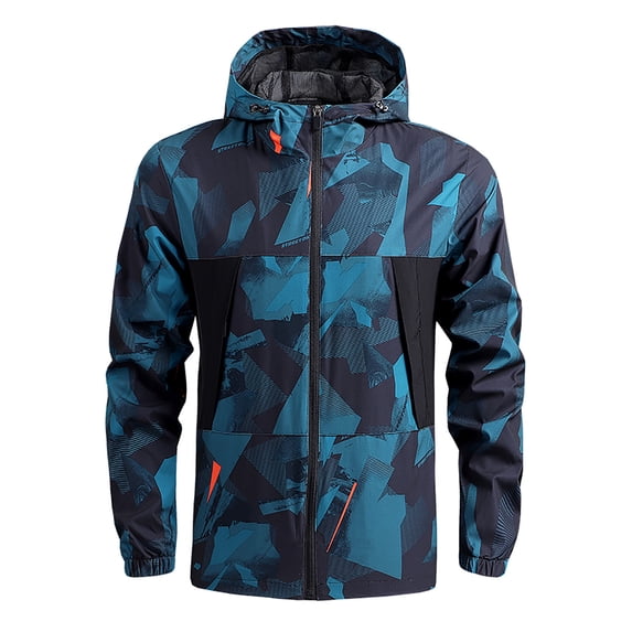 LoyisViDion Men'S Jackets Autumn and Winter Leisure Plus Size On Clothes Jackets Blue 14(XXXL)