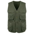 thumbnail image 1 of UTTOASFAY Men'S Outdoor Vest Leisure Jacket Lightweight Vest with Zip Many Pockets Army Green 18(XXXXXL), 1 of 8