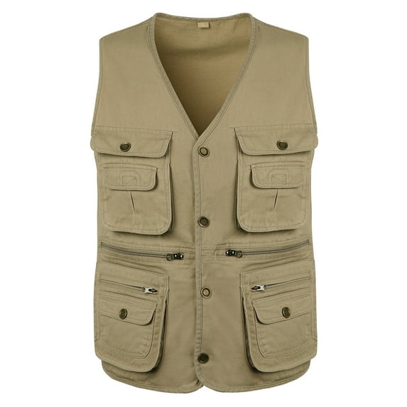 UTTOASFAY Mens Coats Outerwear Winter Men'S Outdoor Vest Leisure Jacket Lightweight Vest with Zip Many Pockets Flash Picks Yellow 16(Xxxxl)