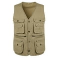 thumbnail image 1 of UTTOASFAY Men's Outdoor Vest Leisure Jacket Lightweight Vest with Zip Many Pockets Yellow 18(XXXXXL), 1 of 7