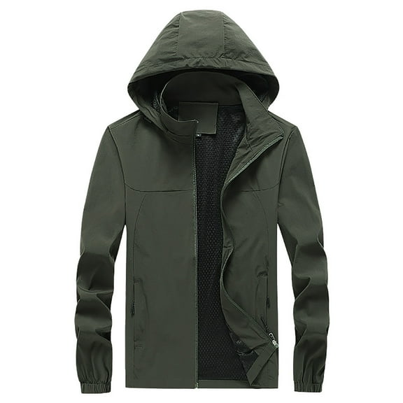 LoyisViDion Men'S Spring and Autumn Loose Large Size Jacket Thin Casual Jacket Army Green XXXXL