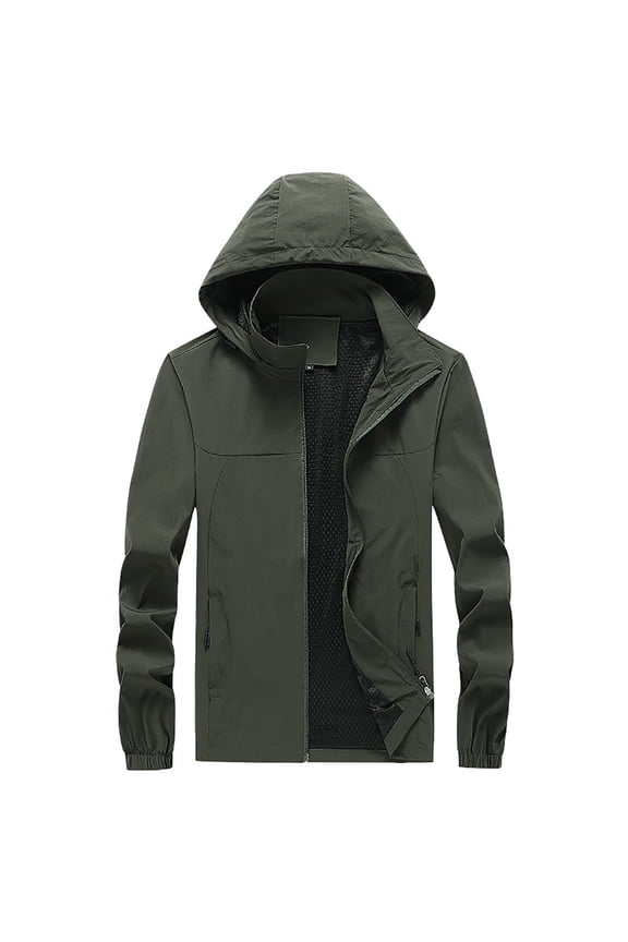 Men'S Spring and Autumn Loose Large Size Jacket Thin Casual Jacket Army Green XXXXL