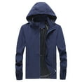 thumbnail image 1 of UTTOASFAY Men'S Spring and Autumn Loose Large Size Jacket Thin Casual Jacket Blue XXL, 1 of 6