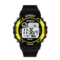 LoyisViDion Men Watch Fashion Mens Digital Led Analog Quartz Alarm Date Sports Wrist Watch Yellow One Size
