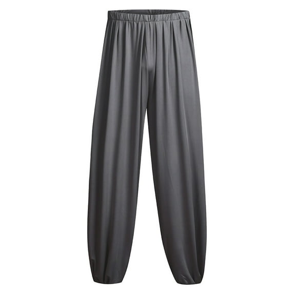 UTTOASFAY Mens Pants Fashion Men'S Casual Solid Loose Sweatpants Trousers Jogger Dancing Yoga Pant Dark Gray 12(XXL)