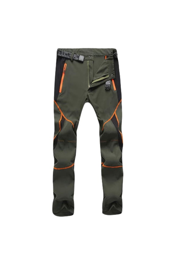 UTTOASFAY Mens Pants Men Couple Waterproof Windproof Outdoor Hiking Quik Dry Pants Trousers Army Green 34(XXXL)