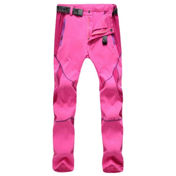 UTTOASFAY Mens Pants Men Couple Waterproof Windproof Outdoor Hiking Quik Dry Pants Trousers Pink 31(L)