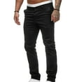 thumbnail image 1 of LoyisViDion Mens Pants Plus Size Men's Casual Button Open Slim Fit Straight Solid Color Trousers Black 6(M), 1 of 5