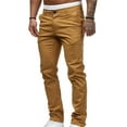 thumbnail image 1 of LoyisViDion Mens Pants Clearance Men'S Casual Button Open Slim Fit Straight Solid Color Trousers Khaki 10(XL), 1 of 5