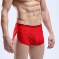 thumbnail image 1 of LoyisViDion Mens Pants Clearance Men'S Underwear Sexy Pants Round Three-Point Pants Home Silky Men'S Shorts Wine 10(XL), 1 of 5
