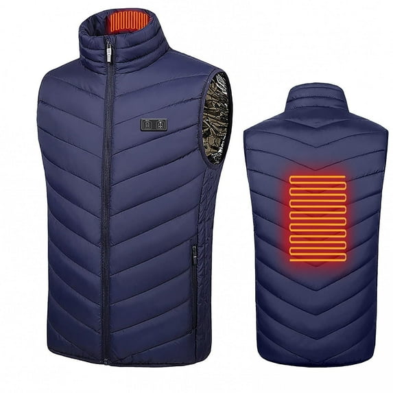 LoyisViDion Plus Size Heated Vest for Men and Women Dual Control 2 Heating Vest Heated Jacket Winter Heating Vest Blue 10(XL)