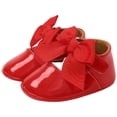 thumbnail image 1 of LoyisViDion Toddler Shoes Clearance Baby Girl Shoes Flat Shoelace Bowknot Non-Slip Toddler Princess Dress Toddler Shoes Red 3-6Months, 1 of 2