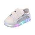 thumbnail image 1 of Uttoasfay Toddler Shoes Children Kid Baby Girls Boys Shoes Striped Bling Flat Led Luminous Sport Sneaker Shoes Silver 4.5-5Years, 1 of 8