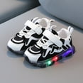 thumbnail image 1 of UTTOASFAY Toddler Shoes Children Kids Baby Girls Led Light Shoes Luminous Running Sport Shoes Mesh Sneakers Black 4.5-5Years, 1 of 9