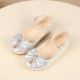 thumbnail image 1 of UTTOASFAY Toddler Shoes Children Infant Kids Baby Girls Shoes Bowknot Crystal Dance Shallow Single Shoes Silver 9Years, 1 of 6