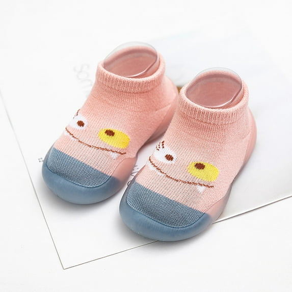 UTTOASFAY Toddler Shoes First Walker Baby Boys Girls Shoes Infant Toddler Footwear Newborn Prewalker Non-Slip Baby Shoe-Socks Pink 2.5-3.5 Years