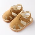 thumbnail image 1 of UTTOASFAY Toddler Shoes Newborn Baby Girls Boys Roman Shoes Sandals First Walkers Soft Sole Shoes Brown 12-15Months, 1 of 5