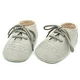 thumbnail image 1 of UTTOASFAY Toddler Shoes Newborn Shoes Baby Prewalker Sports Sneakers Suede Leather Moccasins Footwear Gray 6-12 Months, 1 of 9