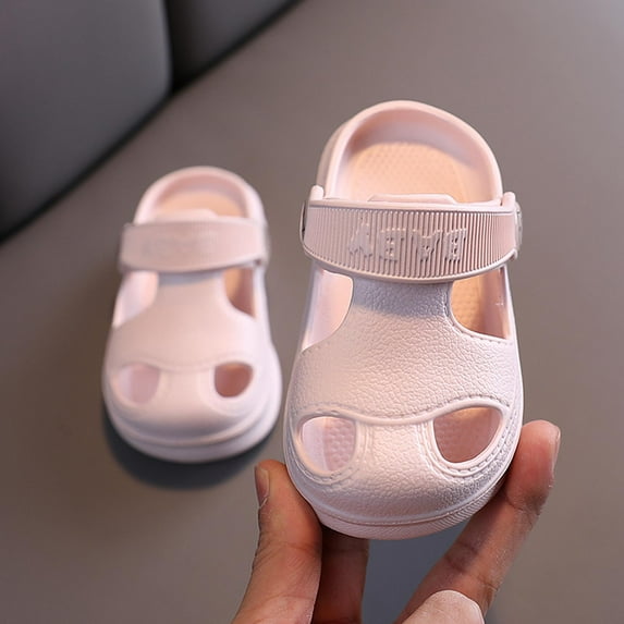 UTTOASFAY Toddler Shoes Summer Baby Hole Shoes Children Non -Slip Soft Floor Old Boys Girl Beach Sandals Pink 4.5-5.5Years