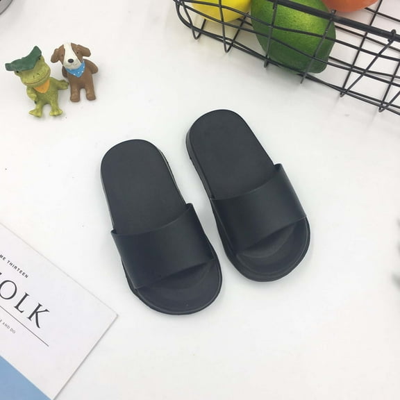 LoyisViDion Toddler Shoes Clearance Summer Shoes Children Non-Slip Soft Floor Boys Girl Beach Home Sandals Slippers Black 4-4.5Years