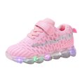 thumbnail image 1 of UTTOASFAY Toddler Shoes Toddler Baby Girls Boys Led Glow Breathable Shoes Kids Flying Knit Sequins Sneakers Pink 4-4.5Year, 1 of 5