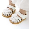 thumbnail image 1 of UTTOASFAY Toddler Shoes Toddler Infant Baby Girls Shoes Leather Sandals Summer Bowknot Flats Flower Shoes White 0-6Month, 1 of 5