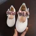 thumbnail image 1 of UTTOASFAY Toddler Shoes Toddler Infant Kids Baby Girls Shoes Floral Leather Dance Princess Shoes Sandals Beige 4.5-5Years, 1 of 7