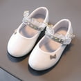 thumbnail image 1 of UTTOASFAY Toddler Shoes Toddler Kids Baby Girls Shoes Crystal Princess Shoes Solid Casual Shoes White 3.5-4Years, 1 of 7