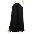 thumbnail image 1 of UTTOASFAY Woman Pants Fashion Women Loose Solid Color Pants Casual Wide Leg Pants Cotton Linen Trousers Black XXXL, 1 of 7