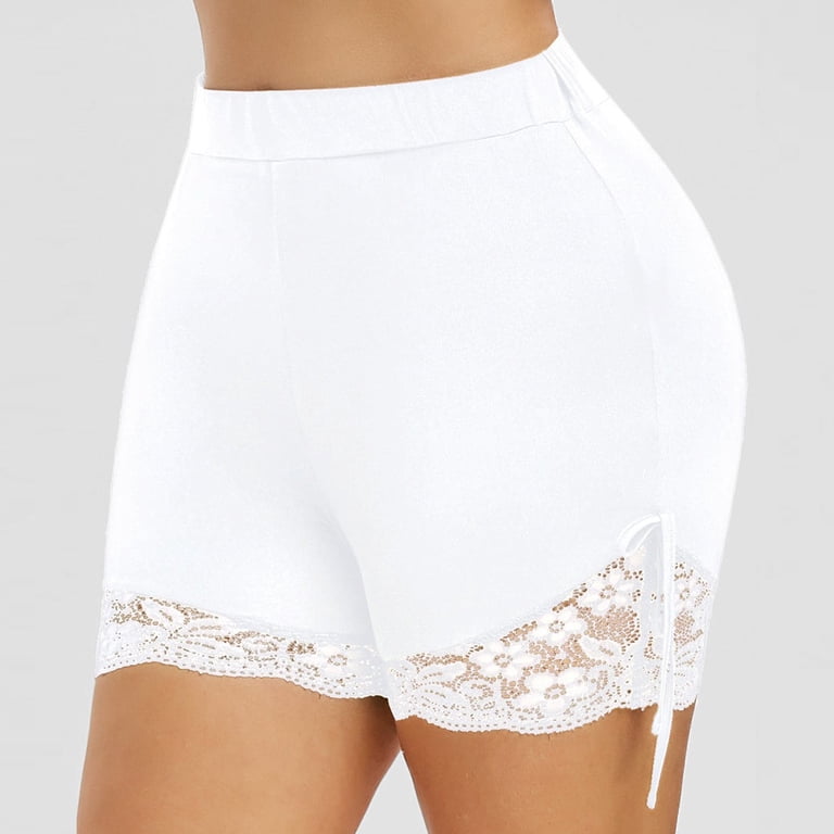 UTTOASFAY Woman Pants Women Plus Size Pants Basic Slip Bike Shorts