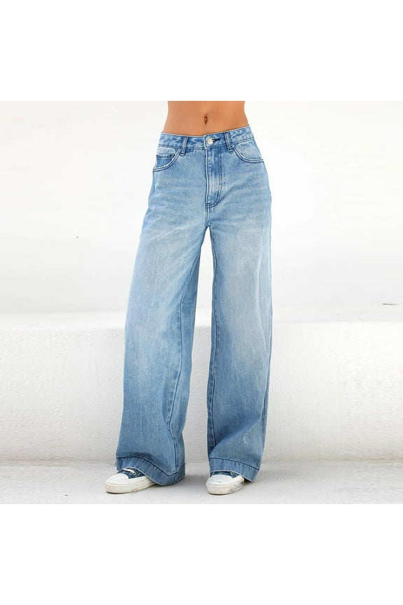 Woman Pants Clearance Women'S Mid Ripped Denim Frayed Hem Casual Jeans Denim Trousers Pants Dark Blue 6(XS)