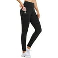 thumbnail image 1 of UTTOASFAY Woman Pants Women's Yoga Pants Fleece Lined Waterproof Leggings High Waist Warm Winter Hiking Running Leggings Pockets Black 10(XL), 1 of 7