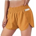 thumbnail image 1 of UTTOASFAY Woman Pants Women Solid Running Shorts Sport Pants Elastic Waist Active Workout Pocket Shorts Orange 10(L), 1 of 8